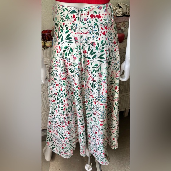 Boden Brooke Utility 100% Cotton Midi skirt in Spring floral print Size 4R NWOT - Picture 7 of 10